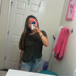 Old Navy Green Dolman Sleeve Crop Tee